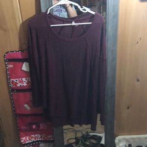 Maroon long sleeve shirt